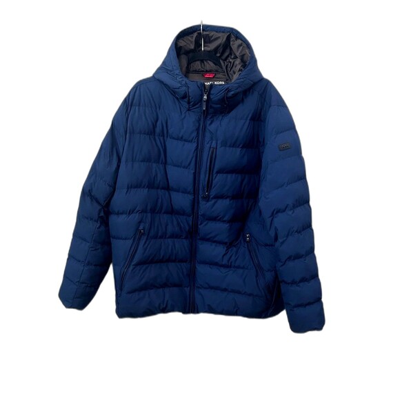 Michael Kors Men’s Hooded Puffer Jacket Coat Color Navy Blue Size XL